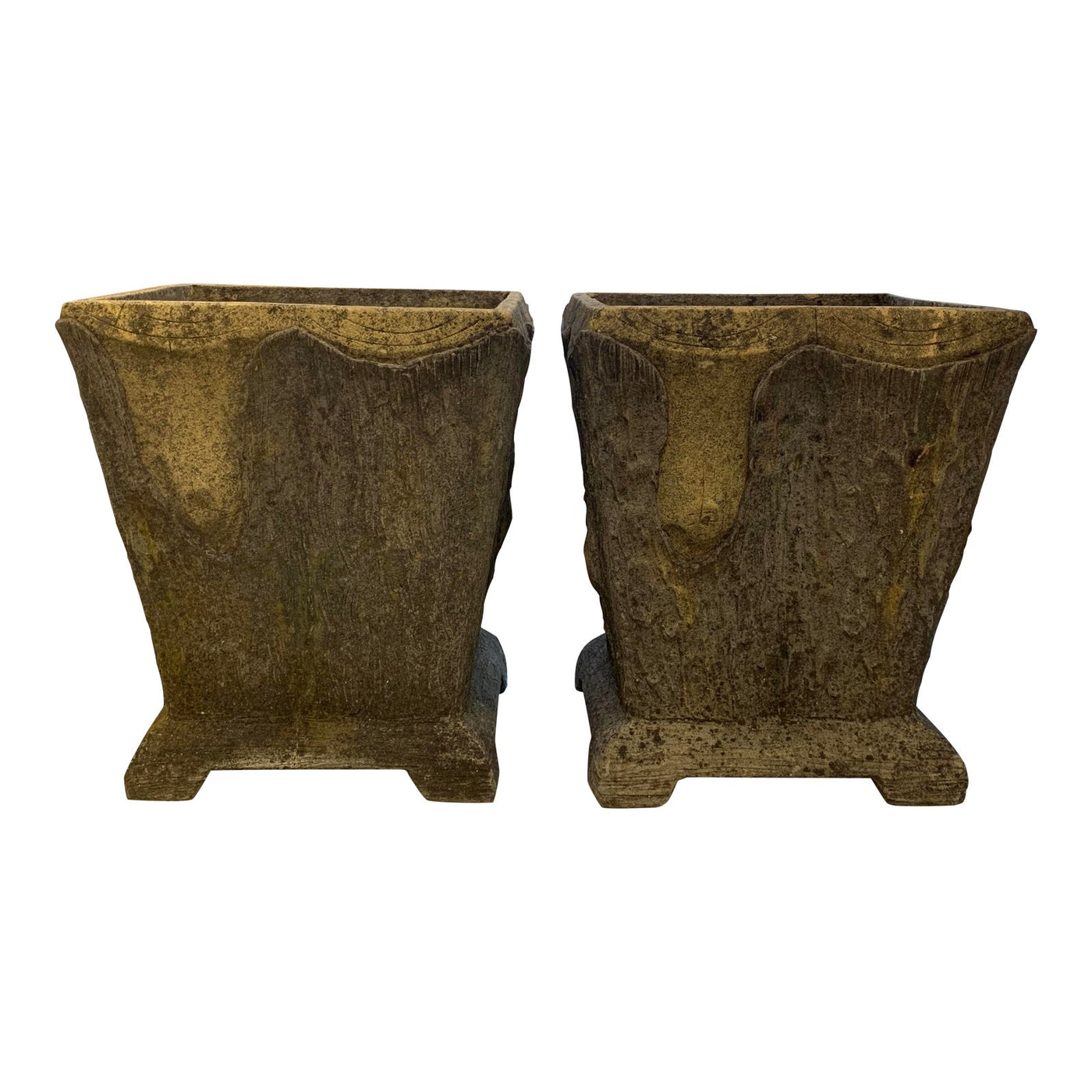 20th Century French Faux Bois Planters- A Pair