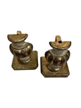 18th Century Urn Fragments in Original Paint-A Pair