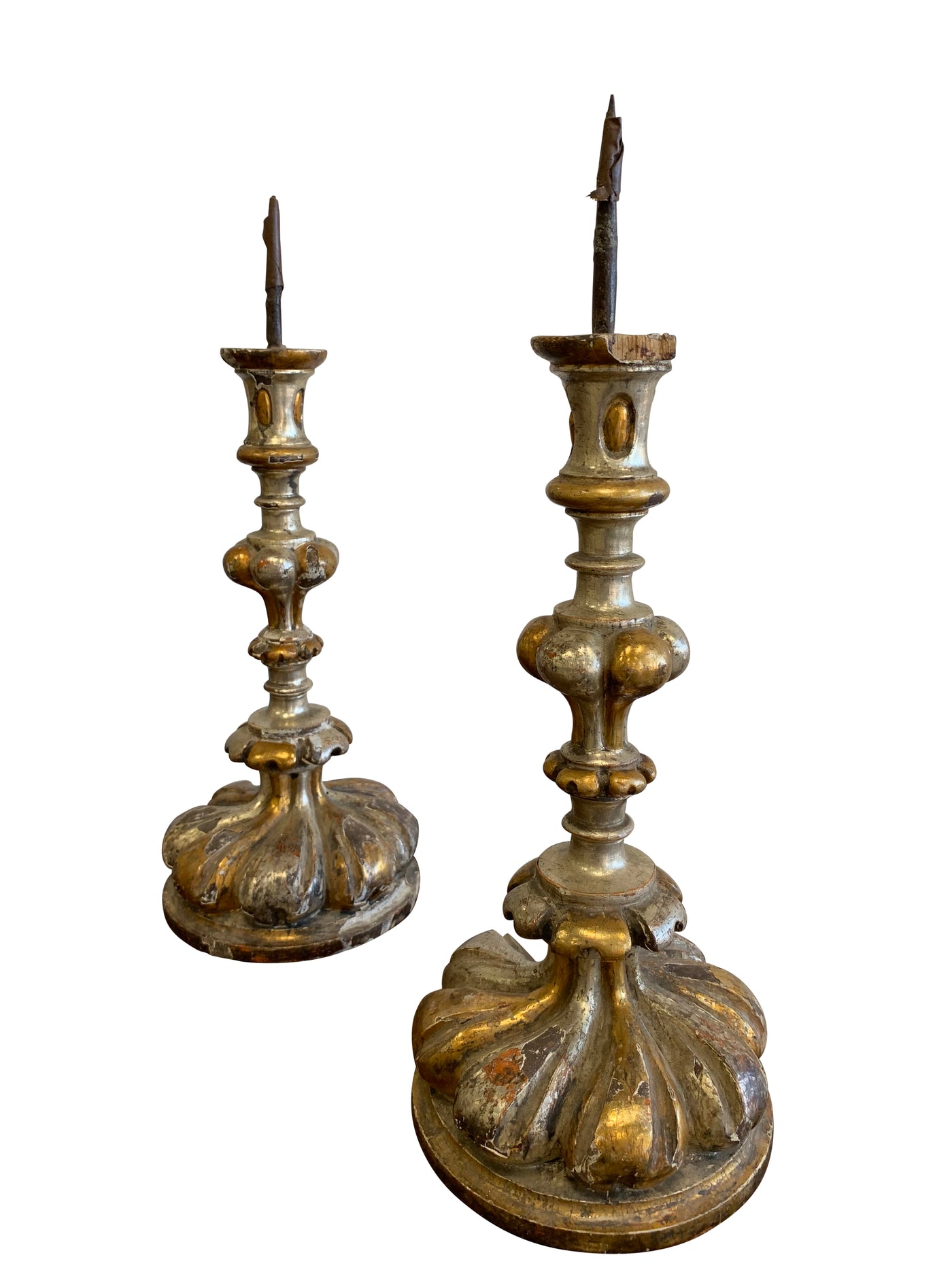 Pair of Italian Gold Gilt Candlesticks